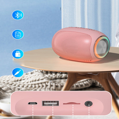 Oval Bluetooth-högtalare med LED-ljusring