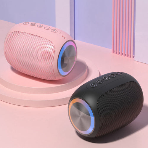 Oval Bluetooth-högtalare med LED-ljusring