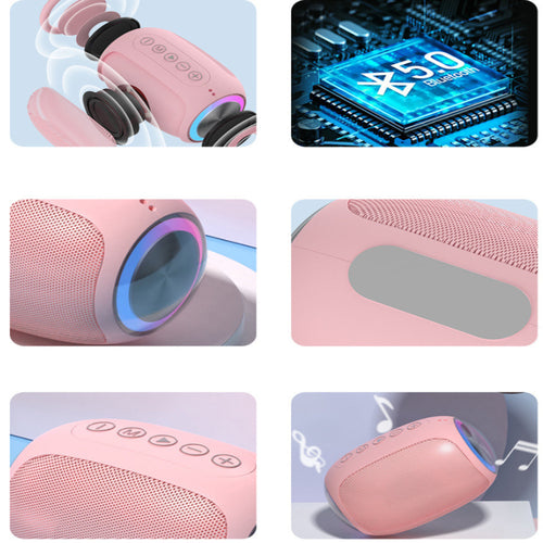 Oval Bluetooth-högtalare med LED-ljusring