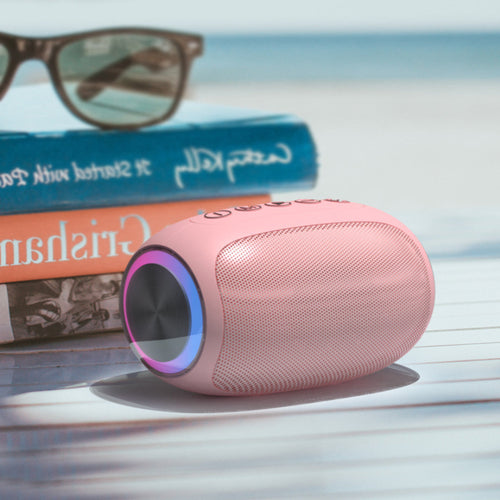 Oval Bluetooth-högtalare med LED-ljusring