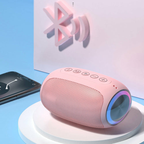 Oval Bluetooth-högtalare med LED-ljusring