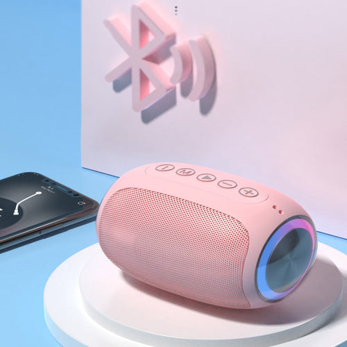Oval Bluetooth-högtalare med LED-ljusring