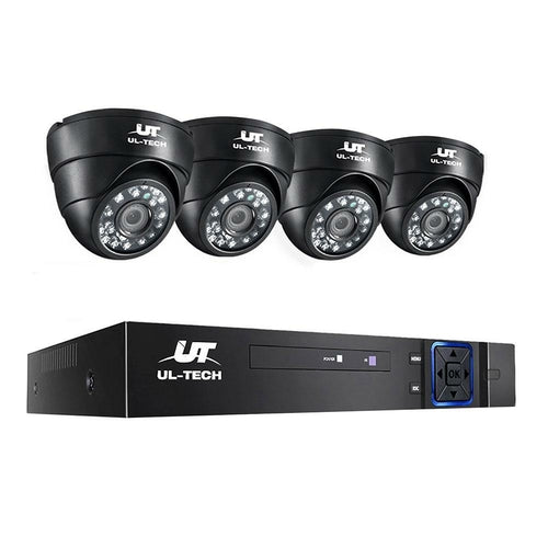 UL-Tech 1080P Övervakningssystem med 4 HD-kameror och DVR