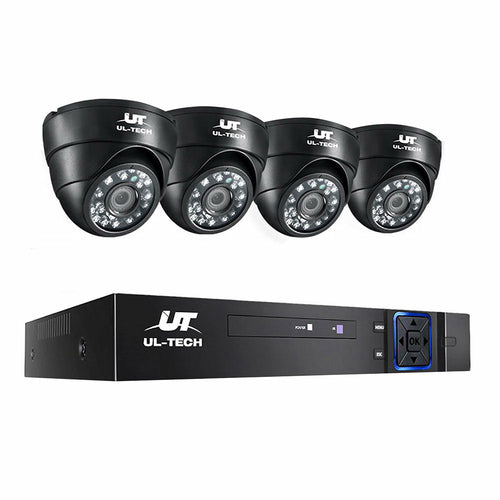 UL-Tech 1080P Övervakningssystem med 4 HD-kameror och DVR