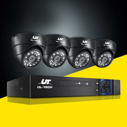 UL-Tech 1080P Övervakningssystem med 4 HD-kameror och DVR