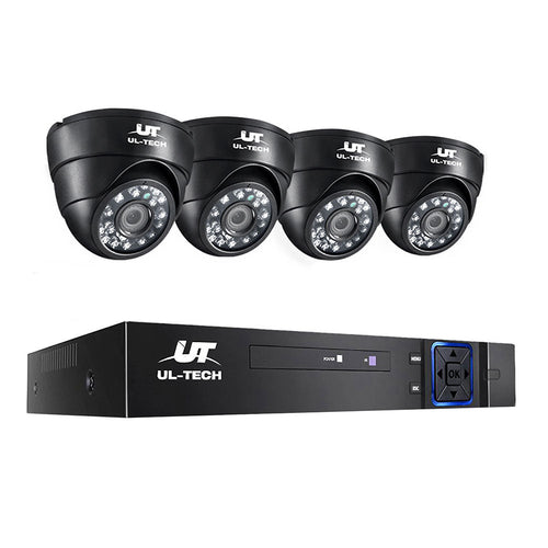 UL-Tech 1080P Övervakningssystem med 4 HD-kameror och DVR