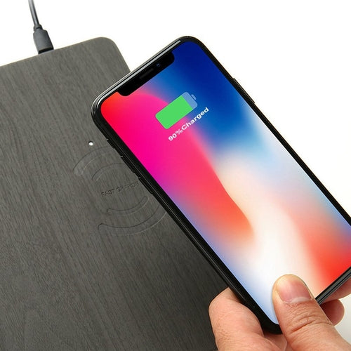 Trådlös Laddande Musmatta i Trädesign