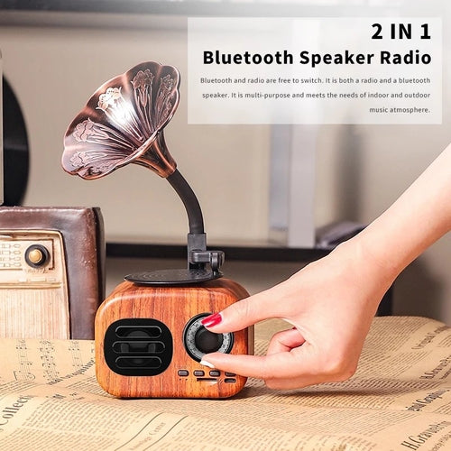 Retro Bluetooth-högtalare med Grammofondesign