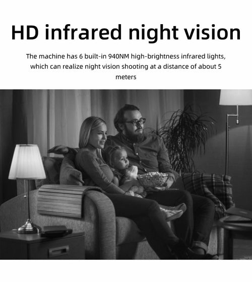 Mini WiFi Säkerhetskamera 1080P med Nattseende och Rörelsedetektering