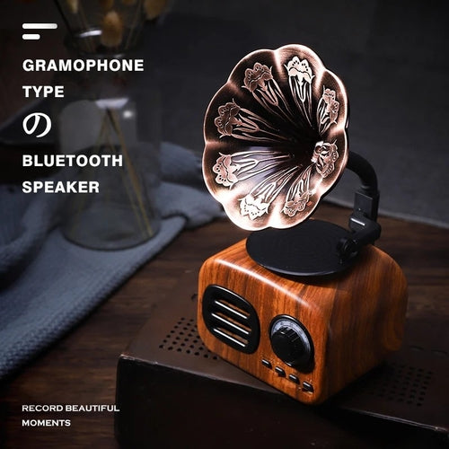 Retro Bluetooth-högtalare med Grammofondesign